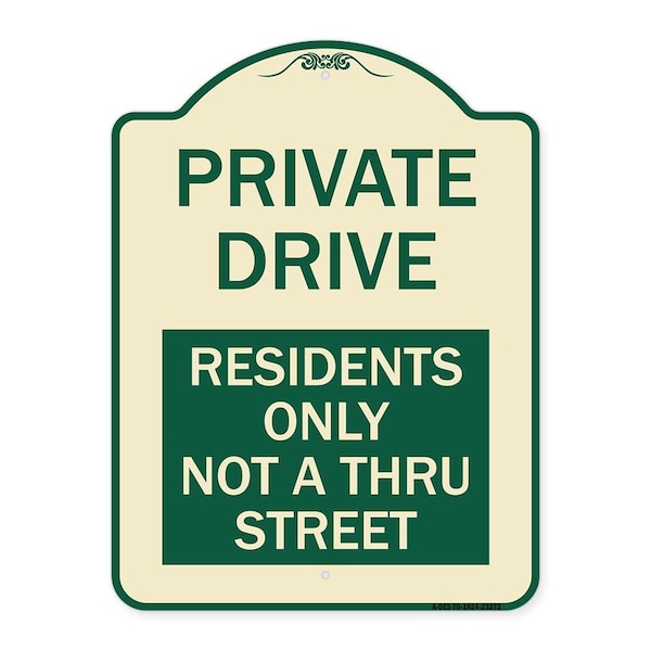 Private Drive Private Drive Residents Not Thru Street Heavy-Gauge Alum, 24" x 18", TG-1824-23272